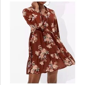 American Eagle Brown Floral Dress